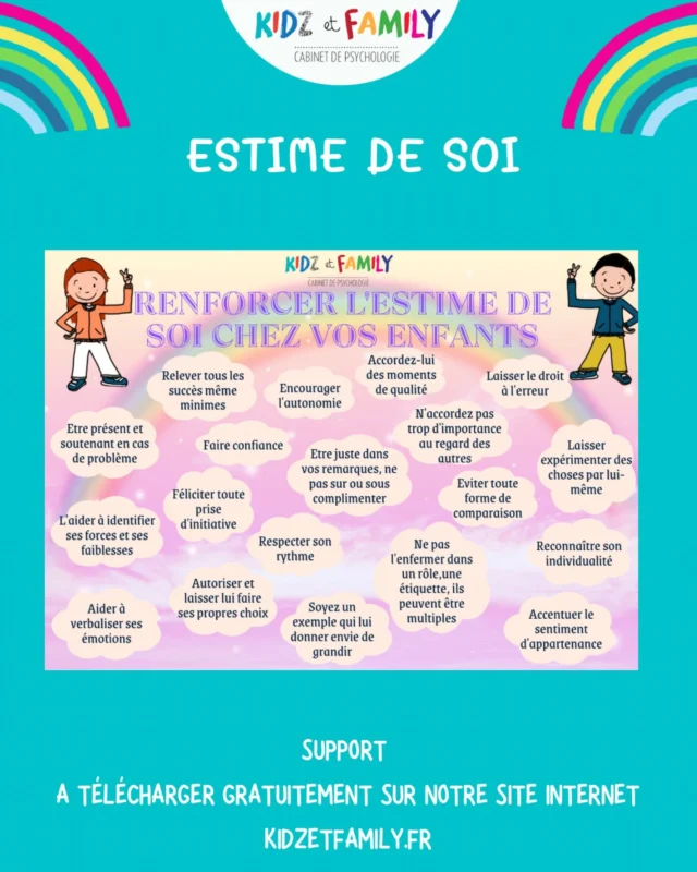 💖 Nouveau support RENFORCER ESTIME DE SOI CHEZ VOS ENFANTS à télécharger gratuitement sur notre site internet, onglet supports > confiance en soi. 

🩷 voici quelques conseils pour renforcer l estime de soi de vos enfants. 

#confianceensoi #enfants #parents #estime #estimedesoi pedopsy education parentalité educationpositive kidzetfamily confianceensoi psychologie enfance