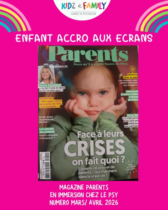 🎀Comme dans chaque nouveau numéro du magazine @parents_fr retrouvez la partie en immersion chez le psy .
🎀Il s agit d’une consultation psy avec Aurélie retranscrite pour le Magazine.
🎀Dans ce numéro une maman a besoin d’aide car son fils de 4 ans  est accro aux écrans .
🎀 Retrouvez dans le Magazine la consultation en intégralité ainsi que des conseils si cela vous concerne chez vous.
#parentalité #enfants #parents #autoritaire #psychologie
