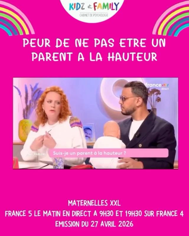 🌟Extrait de la chronique d’Aurélie pour @lamaisondesmaternelles .

🩷Sujet important qui concerne les parents qui ont peur de ne pas être à la hauteur.
Nous avons abordé :
–d’où vient cette peur de ne pas être à la hauteur ?
–Est-ce que nos peurs ont un impact sur nos enfants ?
–Comment soulager cette angoisse et retrouver de la solidité ?
–Comment concrètement faire pour baisser cette pression et retrouver le plaisir d’être Parents ?

🌸Replay dispo en entier sur le site de France.tv
#parents #nepasetrealahauteur #peurparents #bonparent #kidzetfamily