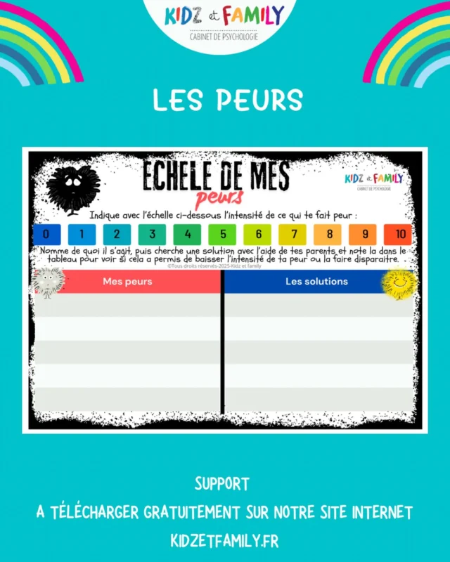 😱Votre enfant a des peurs ?
💙Nouveau support à télécharger gratuitement sur notre site internet pour aider vos enfants à verbaliser ce qui leur fait peur et ensuite de trouver des solutions .
😱Votre enfant peut également vous dire l intensité de sa peur grâce à l échelle au dessus des tableaux.
#peurs #cauchemars #enfants #parentalité #outils