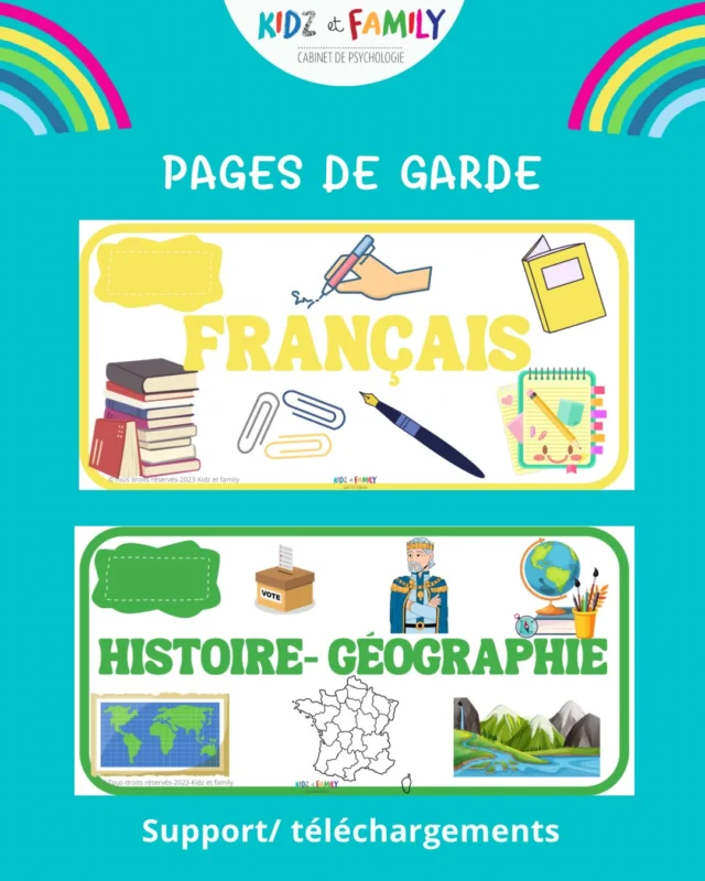 🌟🌟🌟 likez le post, soyez abonné à notre page et commentez « page de garde » pour recevoir le lien de téléchargement gratuit ❤️

📒Vous êtes dans les courses pour la rentrée scolaire, ou couvrir les livres etc.

📒Nous avons pensé à vous pour cette semaine en réalisant  ces nouveaux supports: couvertures de cahiers/ classeurs par matières à personnaliser avec les prénoms de vos enfants. 

📒 Vous les trouverez sur notre site onglet supports puis devoirs, école.

📒 Une bonne identification des cahiers et des couleurs de chaque matière aideront vos enfants a s’organiser et mieux se repérer. 

📒 Vous téléchargez les supports en haute définition sur notre site,  puis vous choisissiez la taille que vous souhaitez lors de l’impression. 

📒N’hésitez pas à nous envoyer les photos de nos étiquettes sur les fournitures scolaires de vos kids. 💛

#rentrée #ecole #college #couverture #couverturecahier couvertureclasseur etiquette